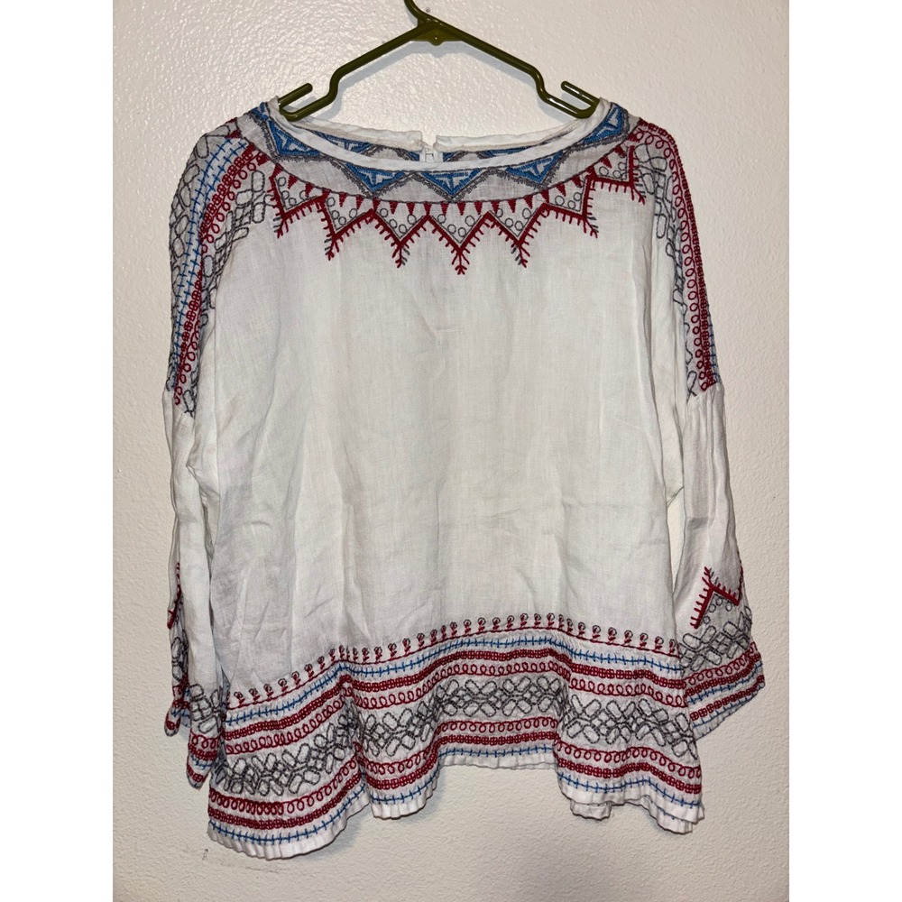Johnny Was Albee Linen Cream
Embroidered Boho Blouse Size S
